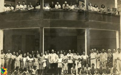 Turistas no Balneário Osvaldo Cruz, anos 40